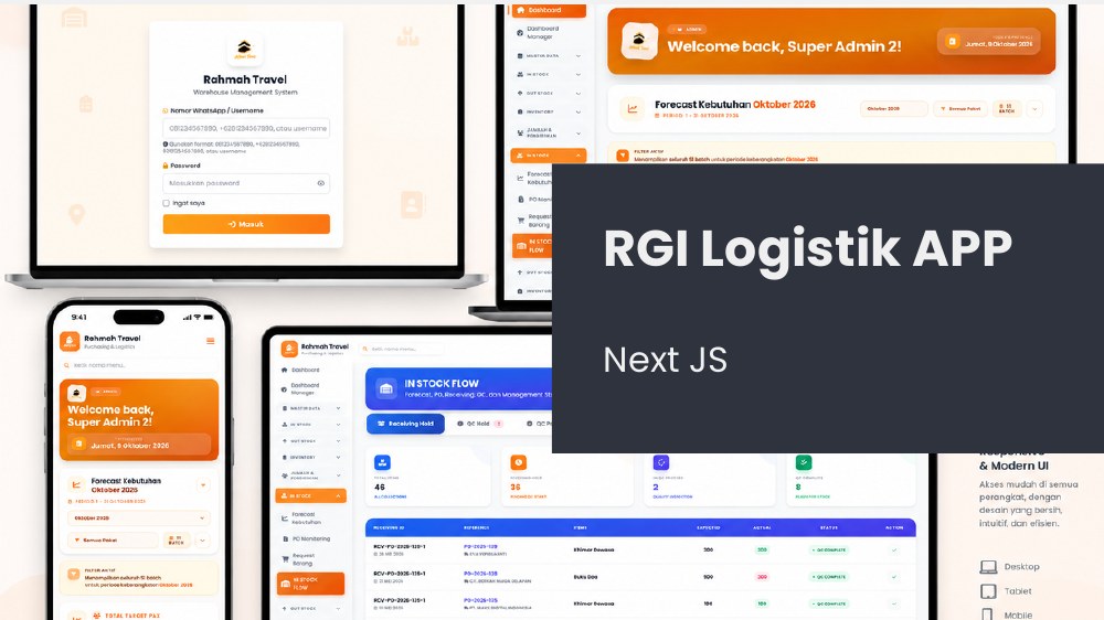 Screenshot RGI Logistik App, manajemen gudang