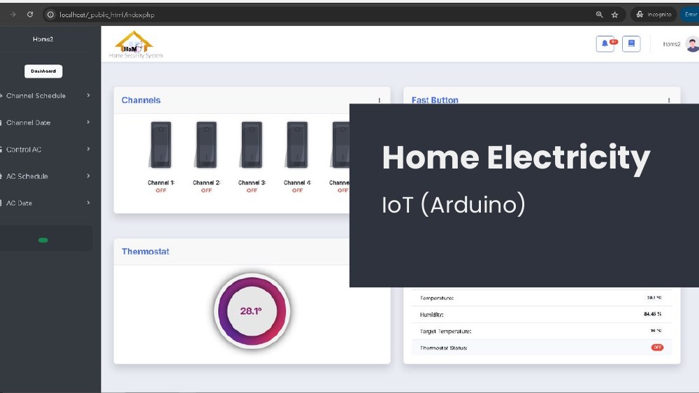 Screenshot Home Electricity, kontrol IoT rumah